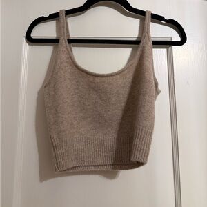 NWOT Reformation Cashmere Beige Knit Crop Tank Size XS